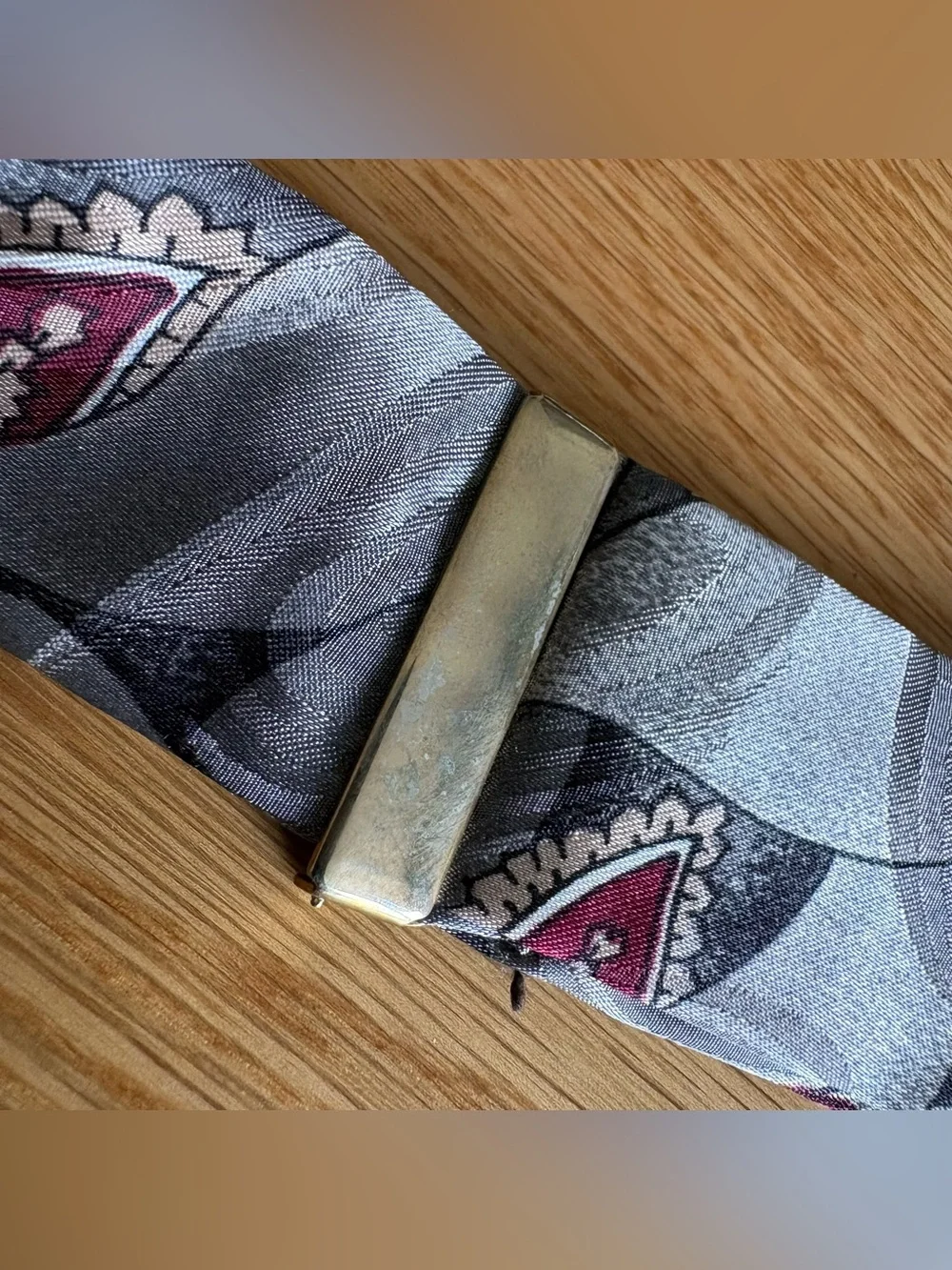 Vintage Germany Mens Paisley Y-Back Suspenders Gray Silk Adjustable Braces